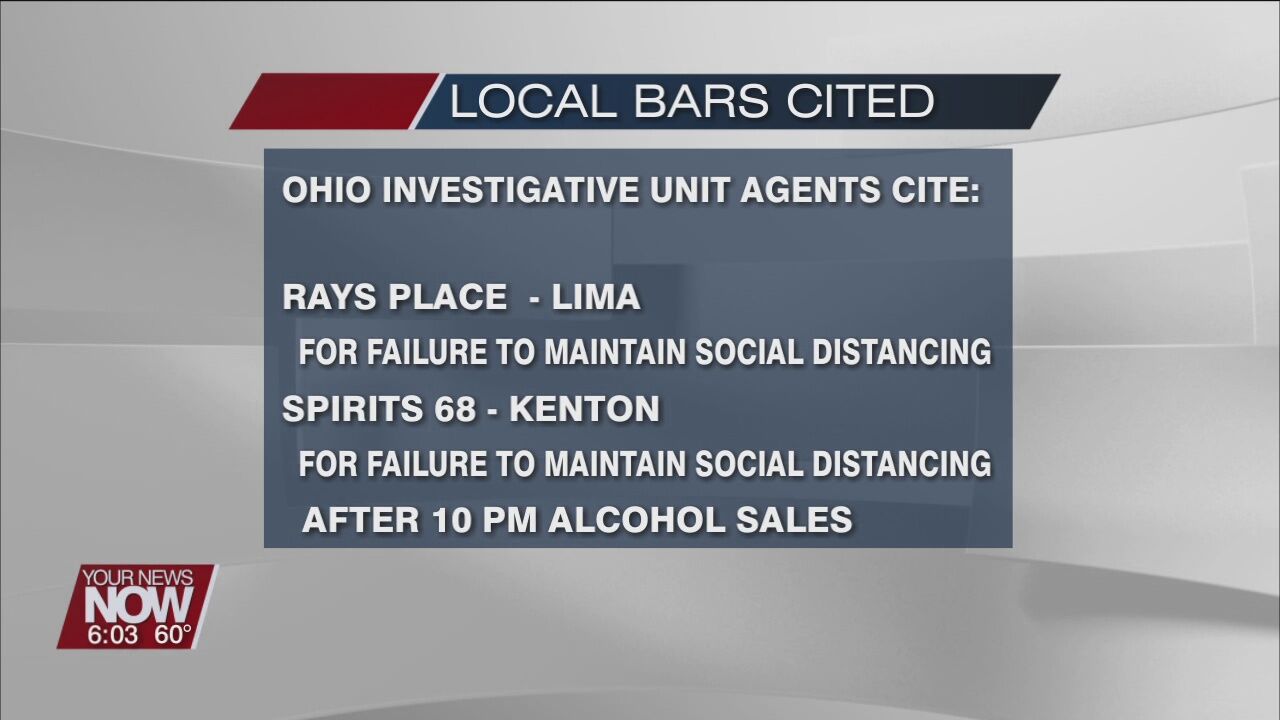 Investigative Unit Agents issue citation for Lima and Kenton bars